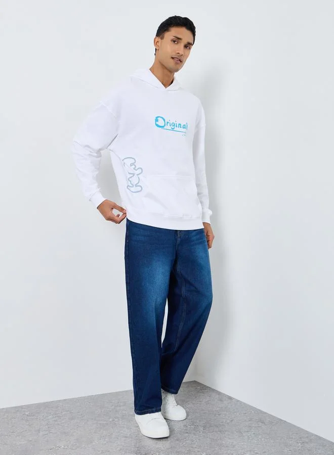 Men Blue Baggy Fit Faded Jeans